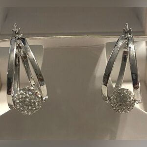 Gorgeous Christina Genuine Crystal Sterling Silver Earrings